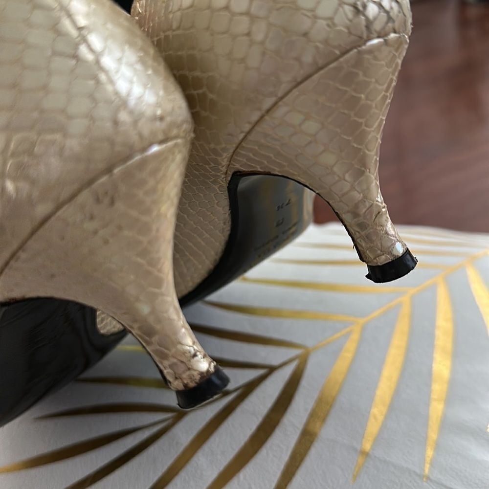 Escada | Marbled Python Embossed Pointy Pumps 7 1… - image 6